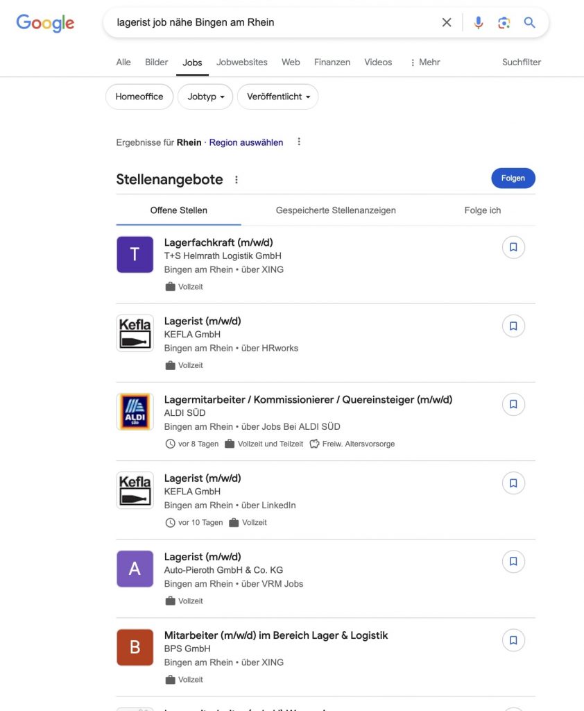 Online-Recruiting 3 a screenshot of job list